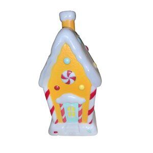 Holiday Time Lighted Gingerbread House  Table Top Blow Mold Christmas Decor